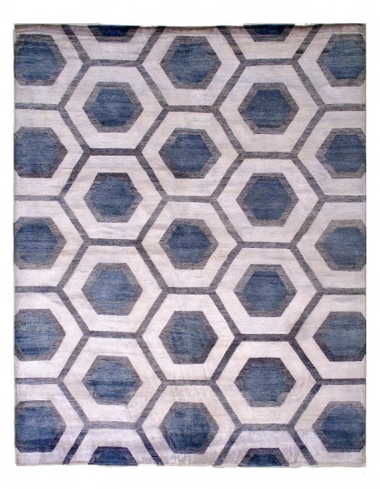 L Blue Modern Pure Bamboo Silk 8' X 10': L Blue Modern Pure Bamboo Silk 8' X 10' - New, Modern, Hand-Knotted, Bamboo Silk, 300 -D08838- 862.This item is part of our fine auction collection which includes many fine home accessories including