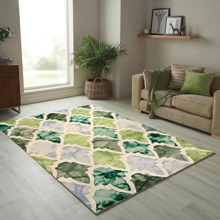 Green Hand-Tufted 5' X 8' - 4