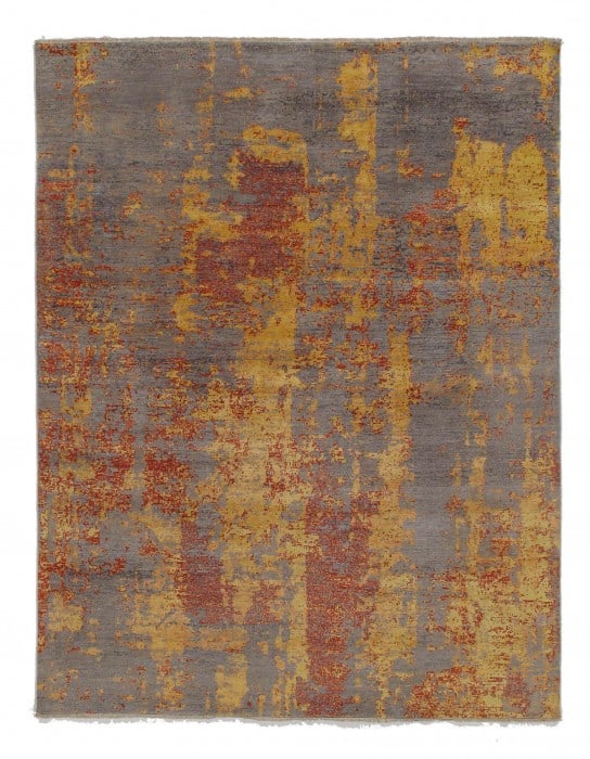 Multi color Modern Rug 8'x10': Multi color Modern Rug 8'x10' - New, Modern, Hand-Knotted, Wool & Silk, 300 -D08866- 862.This item is part of our fine auction collection which includes many fine home accessories including antique