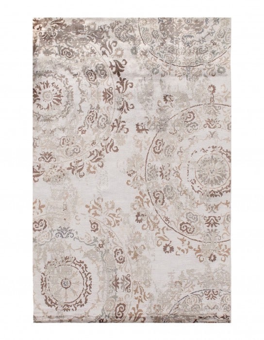 Beige Modern Bamboo silk Rug 6'x9': Beige Modern Bamboo silk Rug 6'x9' - New, Modern, Hand-Knotted, Bamboo Silk, 300 -D08835- 862.This item is part of our fine auction collection which includes many fine home accessories including