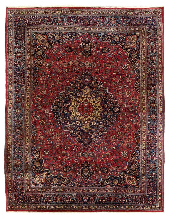 Persian fine Hand knotted Vintage Mashad rug 12'6'' X 16'2'' (1 of 3)