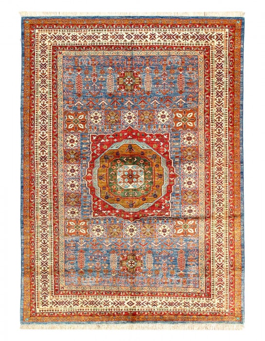 Light Blue Fine Hand knotted Mamluk rug 6'X 8'2" (1 of 3)