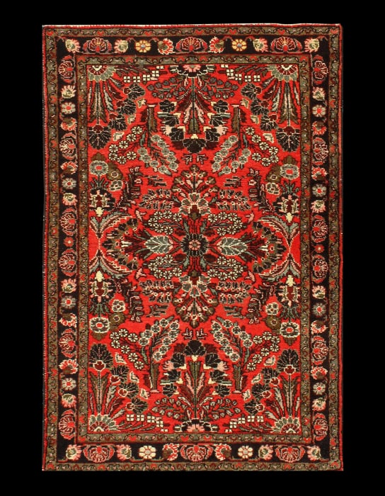 Rust color Fine Hand Kontted Persian Lilian 3'3'' X 4'11'': Rust color Fine Hand Kontted Persian Lilian 3'3'' X 4'11'' - Circa 1920, Lilihan, Hand-Knotted, Lamb's Wool, 300 -D10576- 862.This item is part of our fine auction collection which includes many fine