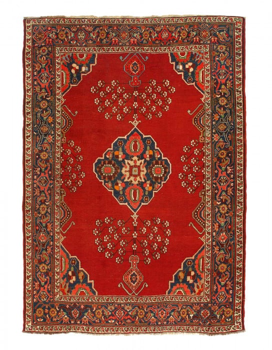 Red Color Fine hand knotted Persian Vintage Kurd rug 4'8'' X 6'8'' (1 of 3)