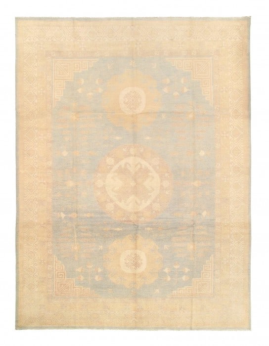 Light Blue Fine Hand Knotted Khotan 9'6'' X 13'2'' (1 of 9)