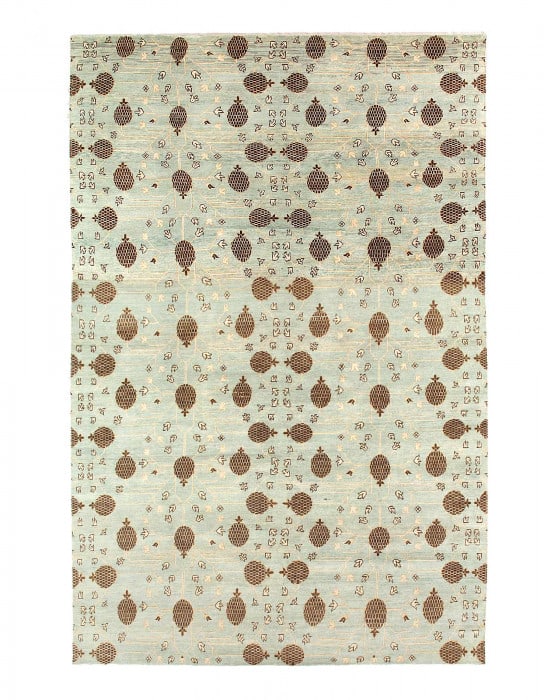 Light Blue Fine Hand Knotted Khotan 9'6"X 14' (1 of 4)