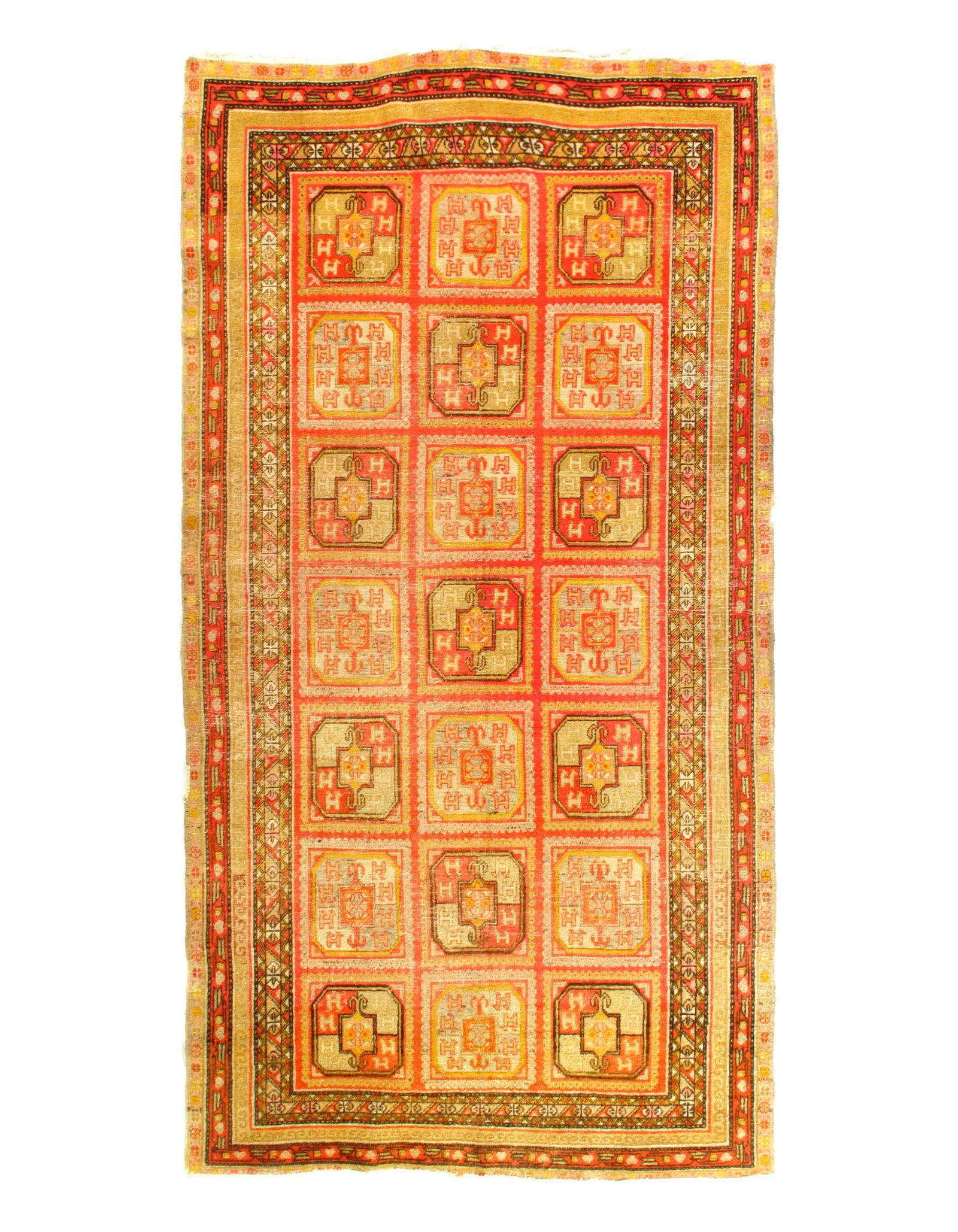 Fine Hand knotted Vintage Khotan rug 5'3'' X 10'4'': Fine Hand knotted Vintage Khotan rug 5'3'' X 10'4'' - 1940, Khotan, Hand-Knotted, Lamb's Wool, 300 -D14592- 862.This item is part of our fine auction collection which includes many fine home accessori