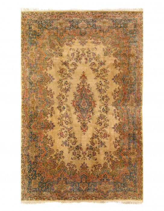 Ivory Persian Fine Hand Knotted Kerman 11'8'' X 18'2'' (1 of 5)