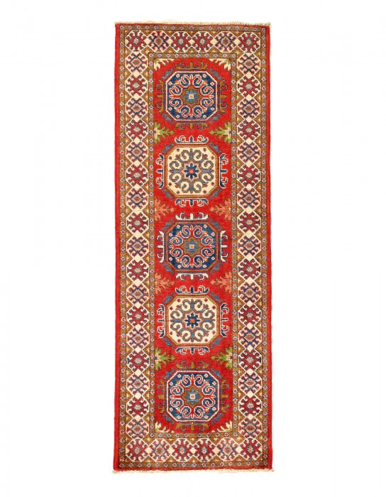 Fine Hand knotted Kazak Runner 2' X 6': Fine Hand knotted Kazak Runner 2' X 6' - NEW, Kazak, Hand-Knotted, Lamb's Wool, 300 -D14122- 862.This item is part of our fine auction collection which includes many fine home accessories including an