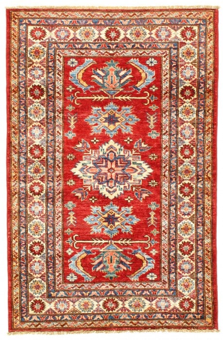 Red Pak Super Kazak Lamb's Wool 3' X 5': Red Pak Super Kazak Lamb's Wool 3' X 5' - New, Kazak, Hand-Knotted, Wool on Cotton, 300 -D09133- 862.This item is part of our fine auction collection which includes many fine home accessories includin