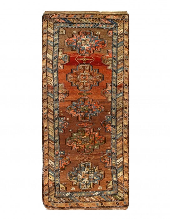 Rust Fine hand Knotted Azarbijan Kazak Runner 3'2'' X 8'2'' (1 of 3)