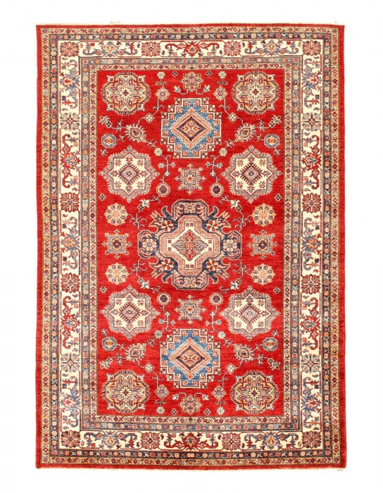 Red color fine hand knotted Super kazak rug 5'9'' X 8'7'' (1 of 4)