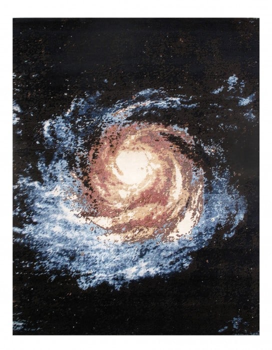 Black Galaxy Design Rug 8' x 10': Black Galaxy Design Rug 8' x 10' - New, Galaxy, Hand-Knotted, Wool & Silk, 300 -D08886- 862.This item is part of our fine auction collection which includes many fine home accessories including antique