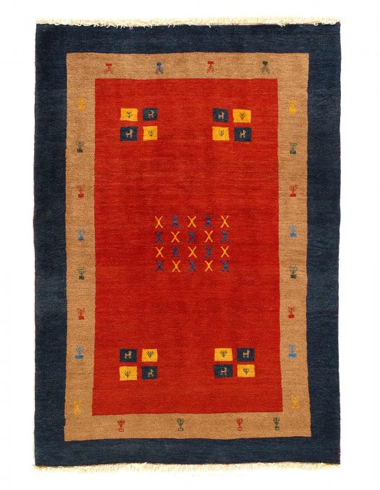 Fine Hand Knotted Persian Gabbeh 3'11'' X 5'4'': Fine Hand Knotted Persian Gabbeh 3'11'' X 5'4'' - New, Gabbeh, Hand-Knotted, Lamb's Wool, 300 -D08595- 862.This item is part of our fine auction collection which includes many fine home accessories in