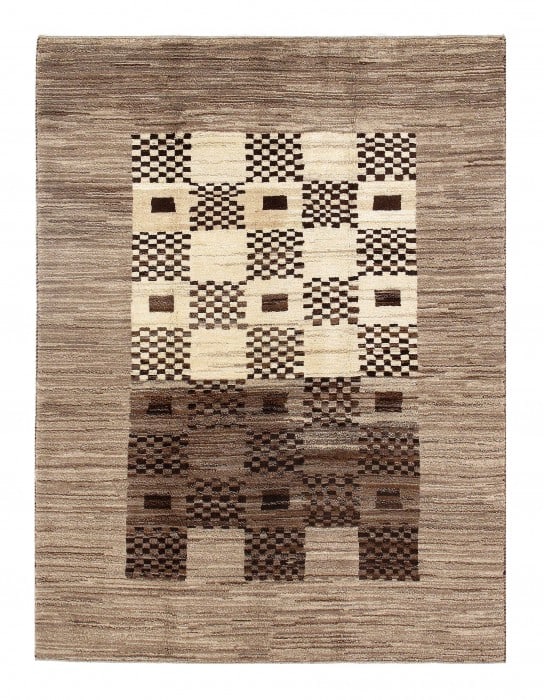 Brown Fine Hand Knotted Persian Gabbeh 5' X 6'6" (1 of 3)