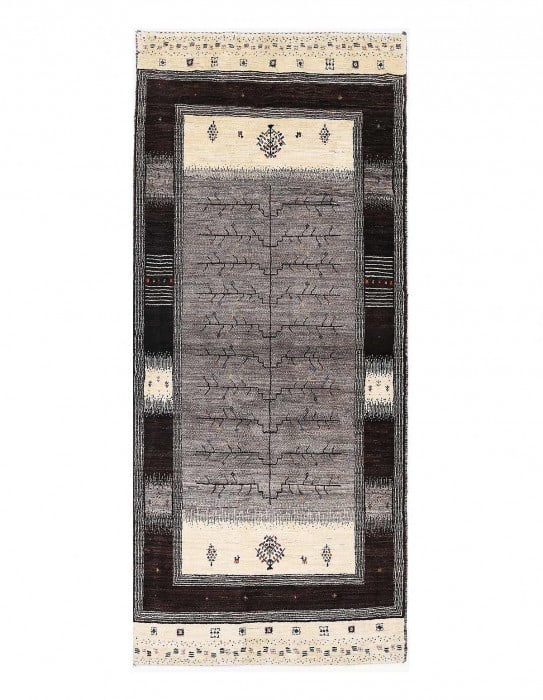 Fine Hand Knotted Persian Gabbeh Runner 3' X 7'2'' (1 of 4)