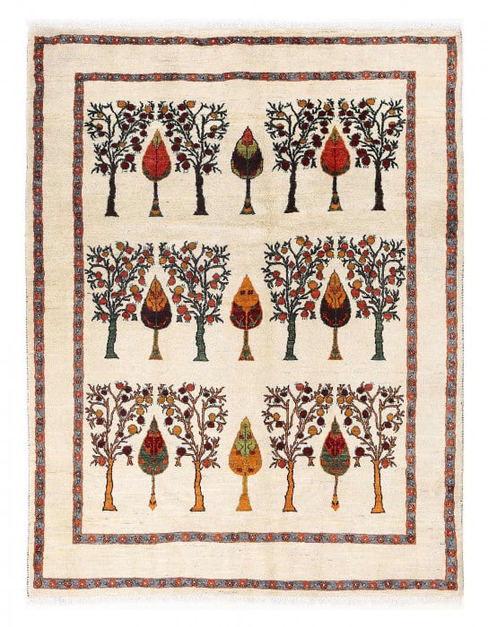 Fine Hand knotted Persian Gabbeh rug 5'1'' X 6'9'' (1 of 4)