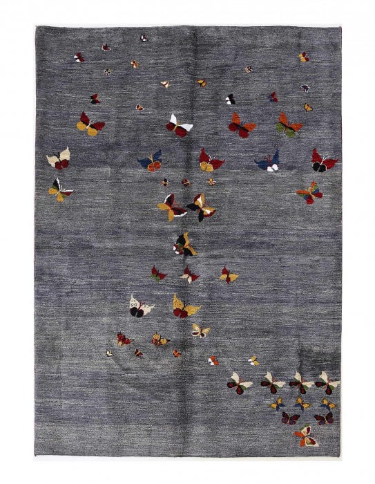 Gray Color Fine Hand knotted persian Gabbeh 5'9'' X 8'2'': Gray Color Fine Hand knotted persian Gabbeh 5'9'' X 8'2'' - New, Gabbeh, Hand-Knotted, Lamb's Wool, 300 -D13966- 862.This item is part of our fine auction collection which includes many fine home acce