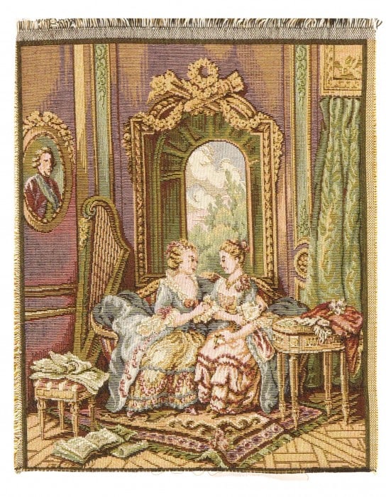 Genre Tapestry Landscape Romantic Vintage 1' X 1'3'' (1 of 3)