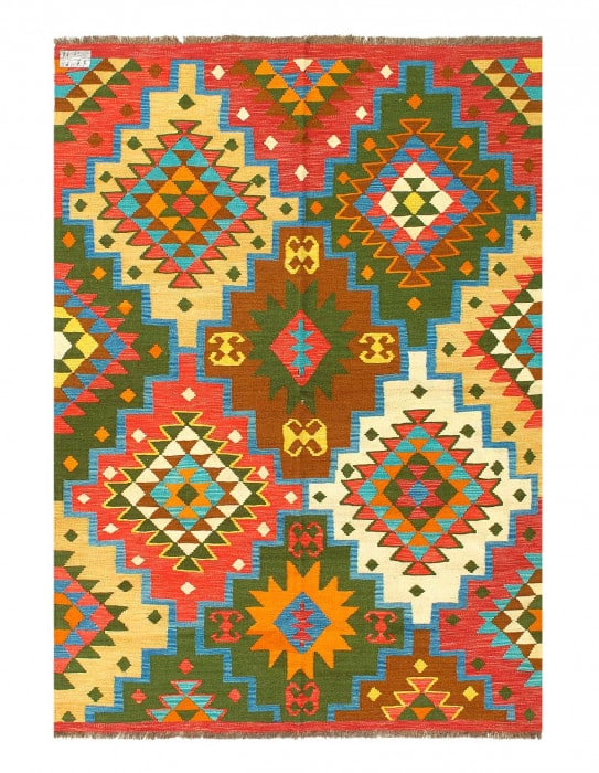 Pasargad Caucasian Tribal Style Flat Weave kilim 4'8'' X 6'8'': Pasargad Caucasian Tribal Style Flat Weave kilim 4'8'' X 6'8'' - New, Flat Weave, Hand-Knotted, Flat Weave, 300 -D14230- 862.This item is part of our fine auction collection which includes many fine h