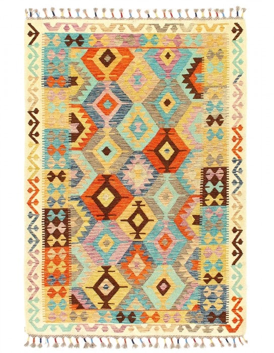Kilim Handspun Wool Rug 4'9'' X 6'7'' (1 of 3)