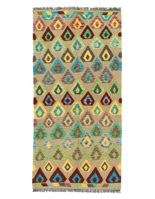 Kilim Handspun flat weave Wool Rug 3'3'' X 6'7'' (1 of 3)