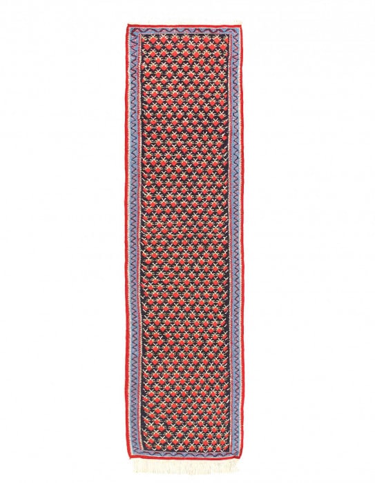 Fine Hand Knotted Flat weave Senneh Runner 2' X 8' (1 of 3)