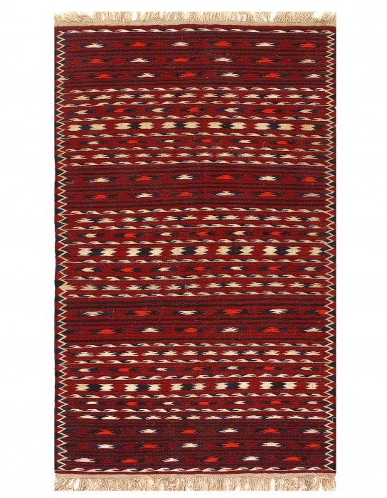 Red Fine Knotted Bakhtiari Rug 3'8'' X 6'3'' (1 of 2)
