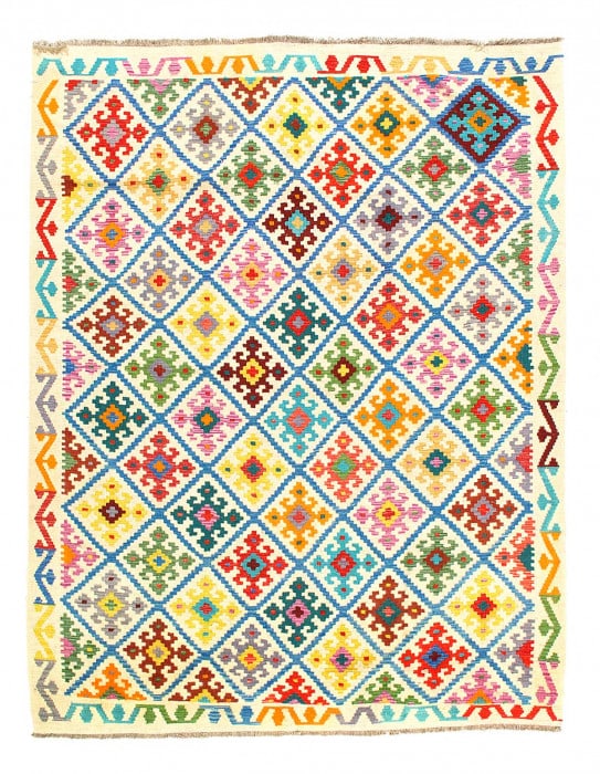 Reversible Kilim Flat Weave Wool On Wool Rug 5'11'' X 7'7'' (1 of 3)