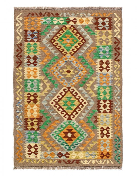 Reversible Kilim Flat Weave Wool Rug 3'6"x 5' (1 of 3)