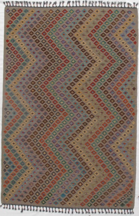 Multi color Flat weave kilim 6' 6'' X 9' 9'' (1 of 4)