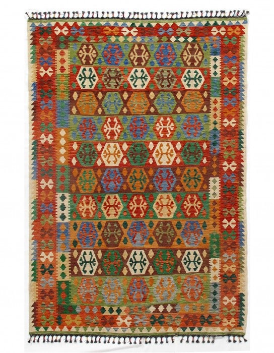 Multi color Flat weave kilim 6' 6'' X 9' 11'' (1 of 6)