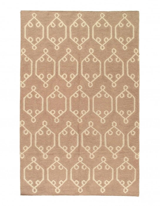 Light Brown Modern Flat Weave 5' X 8': Light Brown Modern Flat Weave 5' X 8' - New, Flat Weave, Hand-Knotted, Lamb's Wool, 300 -D05771- 862.This item is part of our fine auction collection which includes many fine home accessories includin