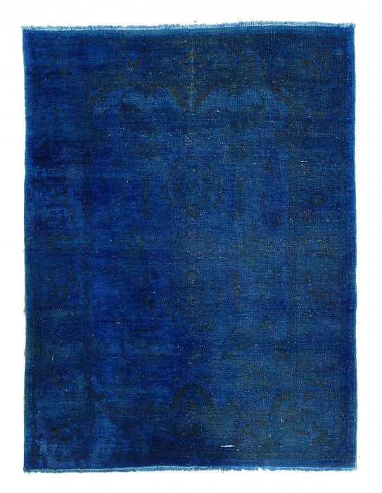 Blue Color Fine hand knotted Overdyed Modern rug 5'7'' X 7'3'': Blue Color Fine hand knotted Overdyed Modern rug 5'7'' X 7'3'' - 1990, Farahan, Hand-Knotted, Lamb's Wool, 300 -D14447- 862.This item is part of our fine auction collection which includes many fine
