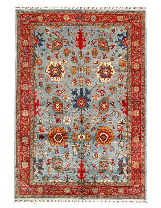 Blue color Fine Hand Knotted Farahan Rug 6'x 9': Blue color Fine Hand Knotted Farahan Rug 6'x 9' - NEW, Farahan, Hand-Knotted, Lamb's Wool, 300 -D15064- 862.This item is part of our fine auction collection which includes many fine home accessories i