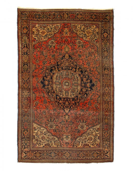 Fine Persain Antique Farahan Rug 4'2" X 6'8": Fine Persain Antique Farahan Rug 4'2" X 6'8" - CIRCA 1880, Farahan, Hand-Knotted, Lamb's Wool, 300 -D05733- 862.This item is part of our fine auction collection which includes many fine home accessori