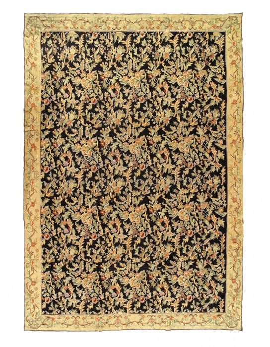 Floral Antique English Needlepoint 9'11'' X 14'3'' (1 of 9)