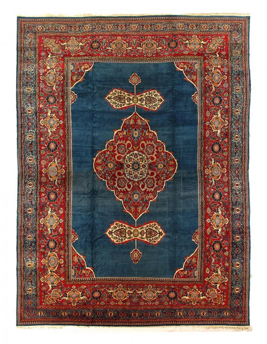 Blue Persain Antique Dorokhsh rug 13'7" X 17'11" (1 of 3)