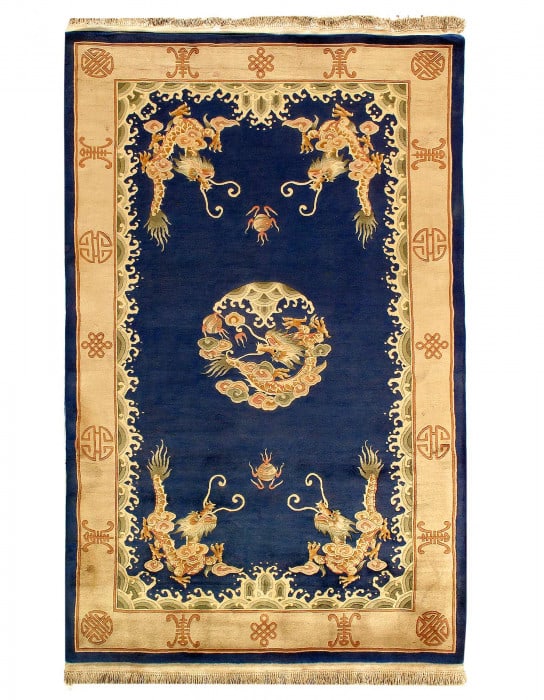 Fine Hand knotted Chinese Dragon design rug 5'1"X 8' (1 of 3)