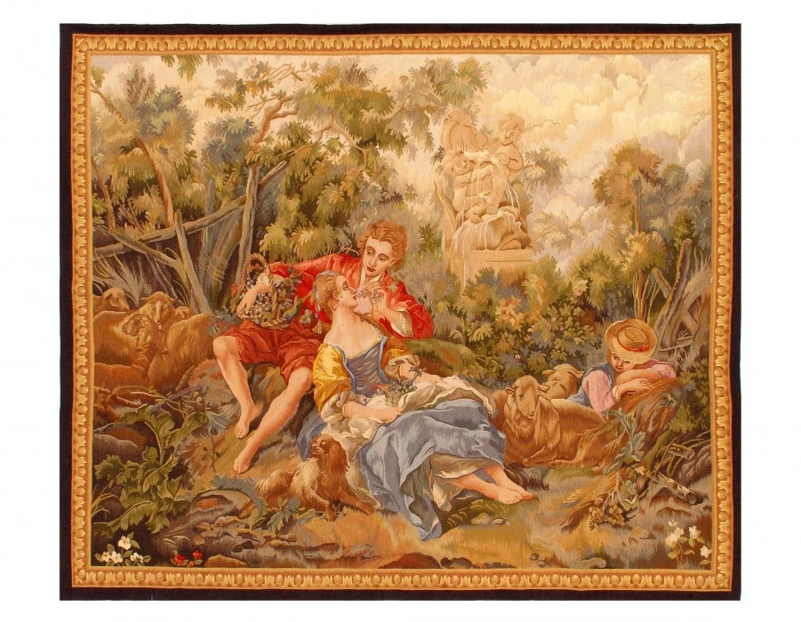 Antique Fine Hand Knotted Tapestry 5' X 5'9'' (1 of 3)