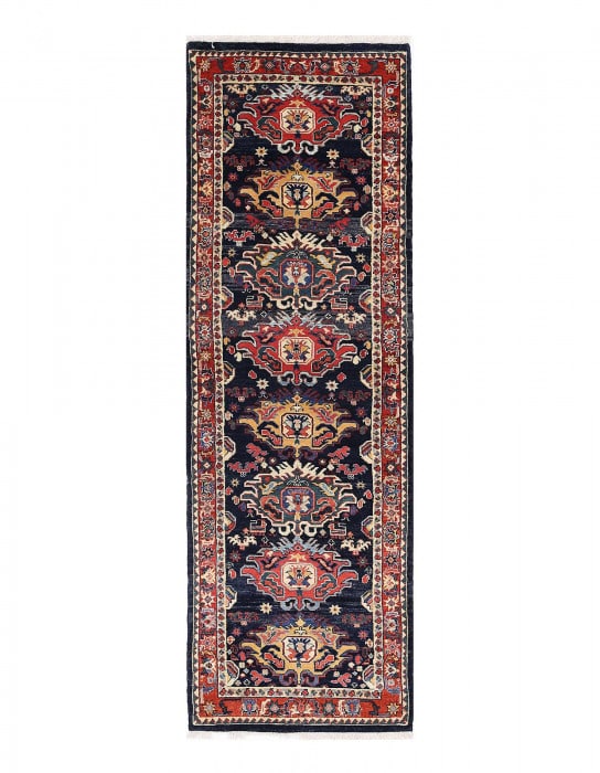 Navy blue Fine Hand knotted Persian bidjar runner 2' X 7' (1 of 3)