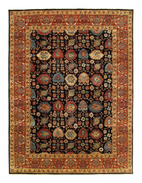 Navy Blue Persain Hand Knotted Bidjar Design 9' X 12' (1 of 3)