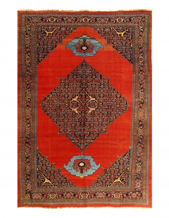 Red Antique Persian Bidjar 9'6" X 14': Red Antique Persian Bidjar 9'6" X 14' - circa 1880, Bidjar, Hand-Knotted, Lamb's Wool, 300 -D07780- 862.This item is part of our fine auction collection which includes many fine home accessories