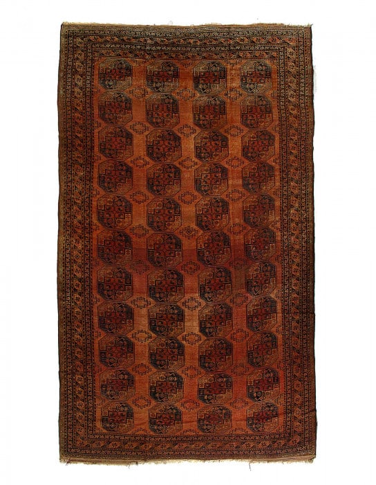 Antique Afghan Beshir Rug 9'2"X 15.9" (1 of 4)