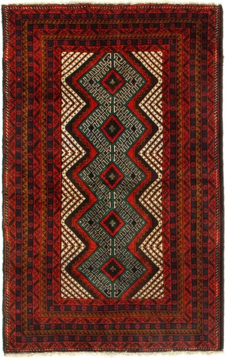 Ivory Balouchi prayer Rug 3' x 5': Ivory Balouchi prayer Rug 3' x 5' - , Baluch, Hand-Knotted, Lamb's Wool, 300 -D08735- 862.This item is part of our fine auction collection which includes many fine home accessories including antique