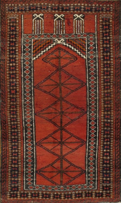 Rust Balouchi Prayer Rug 3' x 5' (1 of 1)