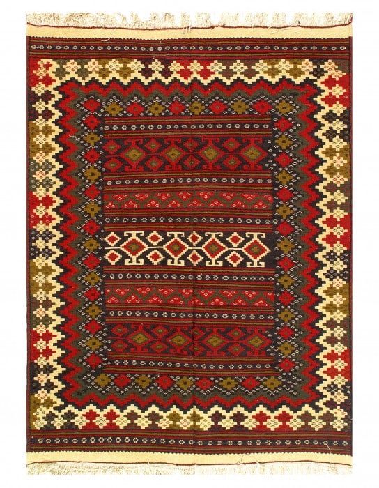 Multi Color Fine Vintage Hand Knotted Bakhtiari Rug 4'11'' X 6'6'' (1 of 3)