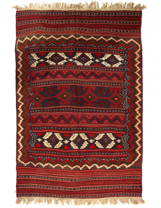 Vintage Hand knotted Flat Weave Bakhtiari rug 5'5'' X 7'11'' (1 of 3)