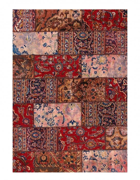 Red Persian Patch work rug 5 x7: Red Persian Patch work rug 5 x7 - , Bakhtiari, Hand-Knotted, Lamb's Wool, 300 -D08418- 862.This item is part of our fine auction collection which includes many fine home accessories including antique