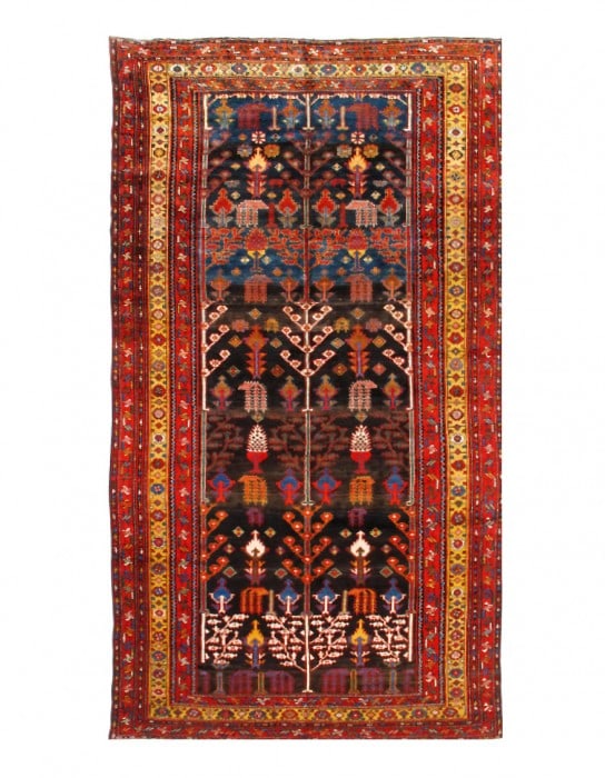 Navy Antique Persian Bakhtiari 6'5" X 12'3": Navy Antique Persian Bakhtiari 6'5" X 12'3" - circa 1880, Bakhtiari, Hand-Knotted, Wool, 300 -D08693- 862.This item is part of our fine auction collection which includes many fine home accessories inc